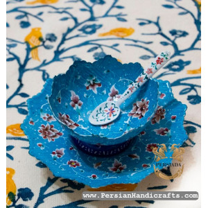 Decorative Bowl & Plate | Hand Painted Minakari | PHE2107-Persian Handicrafts