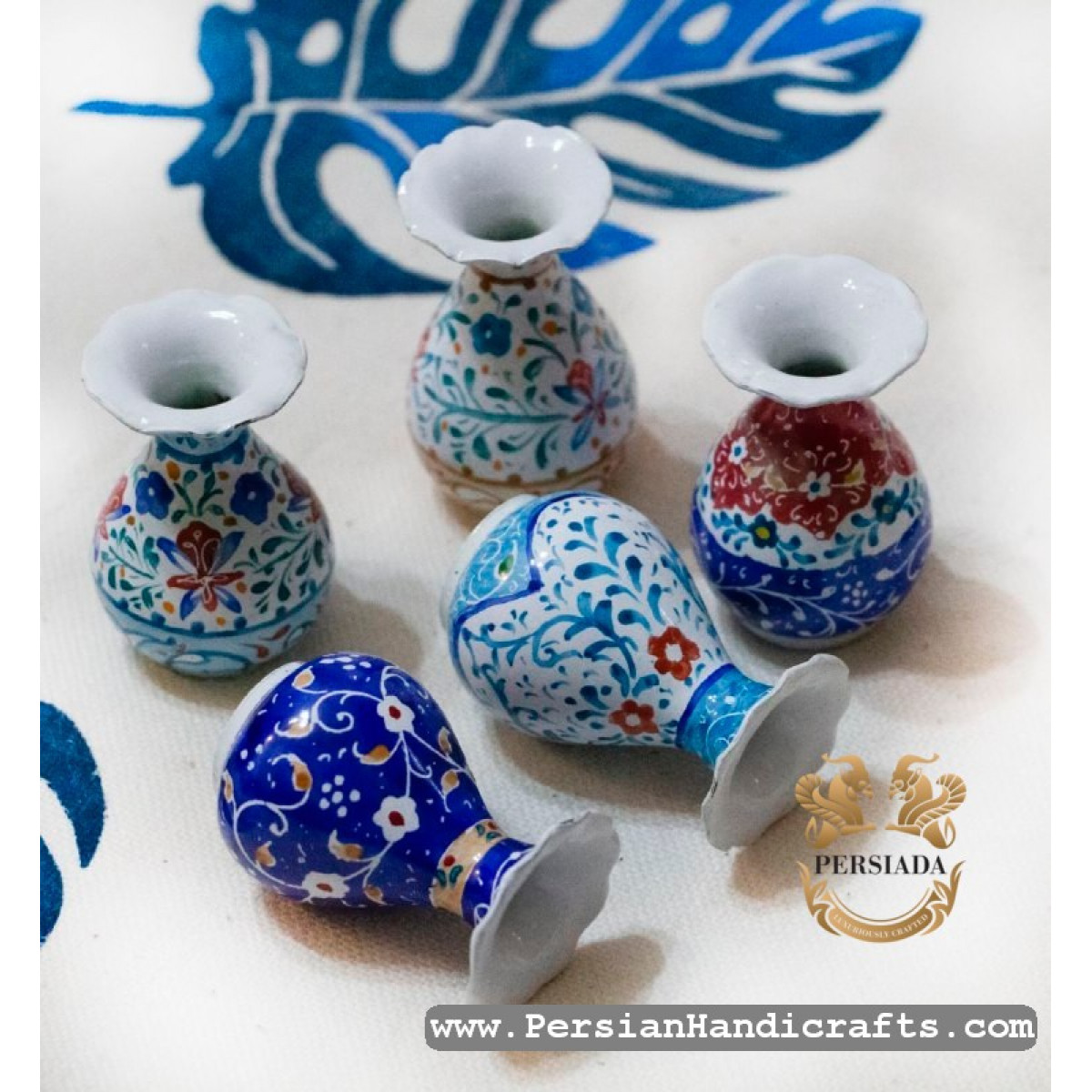Flower Vase | Hand Painted Minakari | PHE2114-Persian Handicrafts