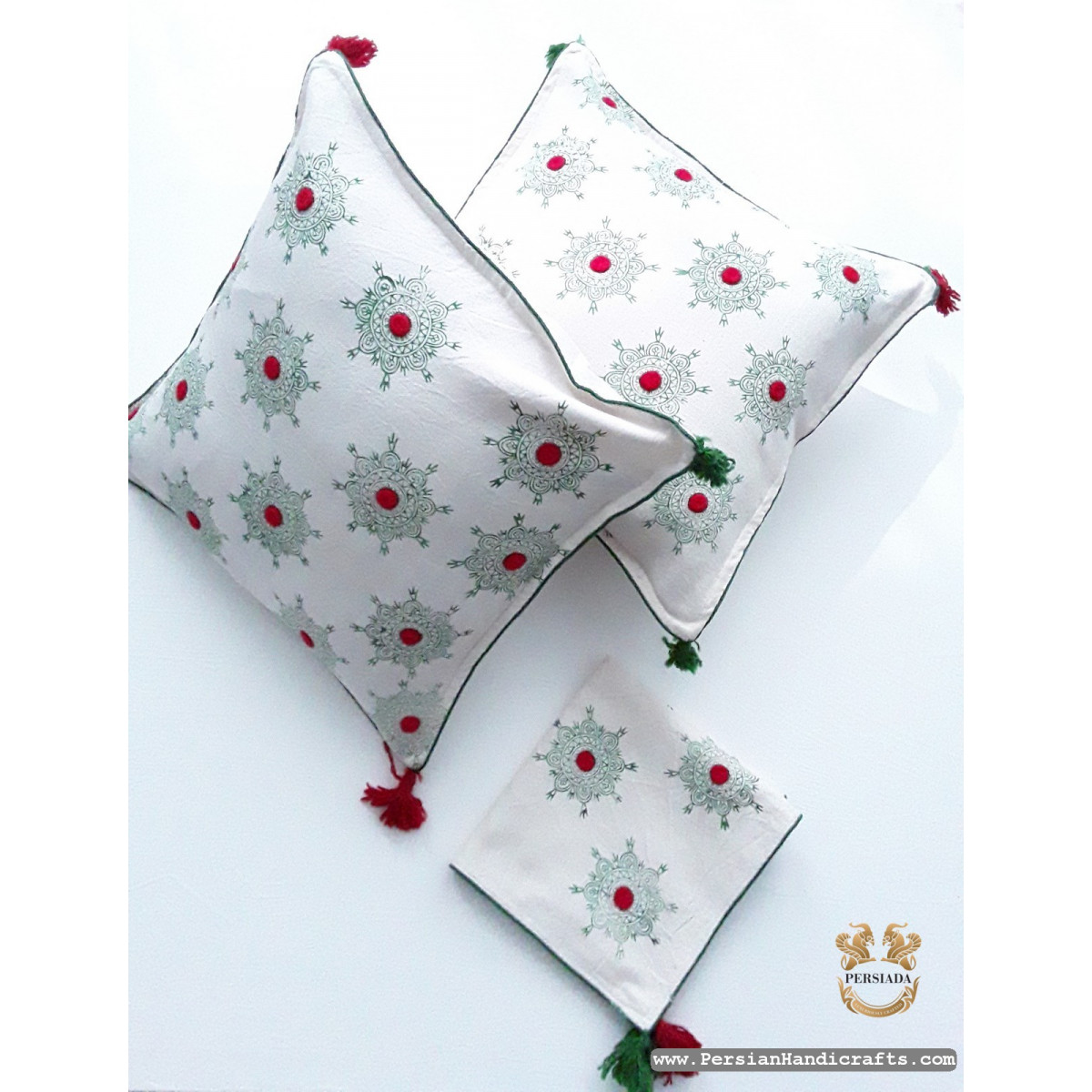 Cushion Cover Tablecloth | Handmade Organic Cotton | PHGH606-Persian Handicrafts