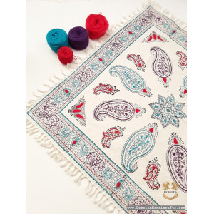 Square Tablecloth | Handmade Organic Cotton | PHGH607-Persian Handicrafts