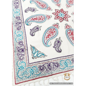 Square Tablecloth | Handmade Organic Cotton | PHGH608-Persian Handicrafts