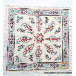 Square Tablecloth | Handmade Organic Cotton | PHGH608-Persian Handicrafts
