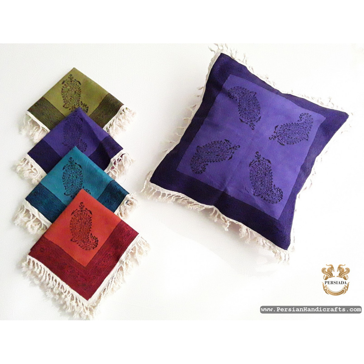 Cushion Cover Tablecloth | Handmade Organic Cotton | PHGH613-Persian Handicrafts