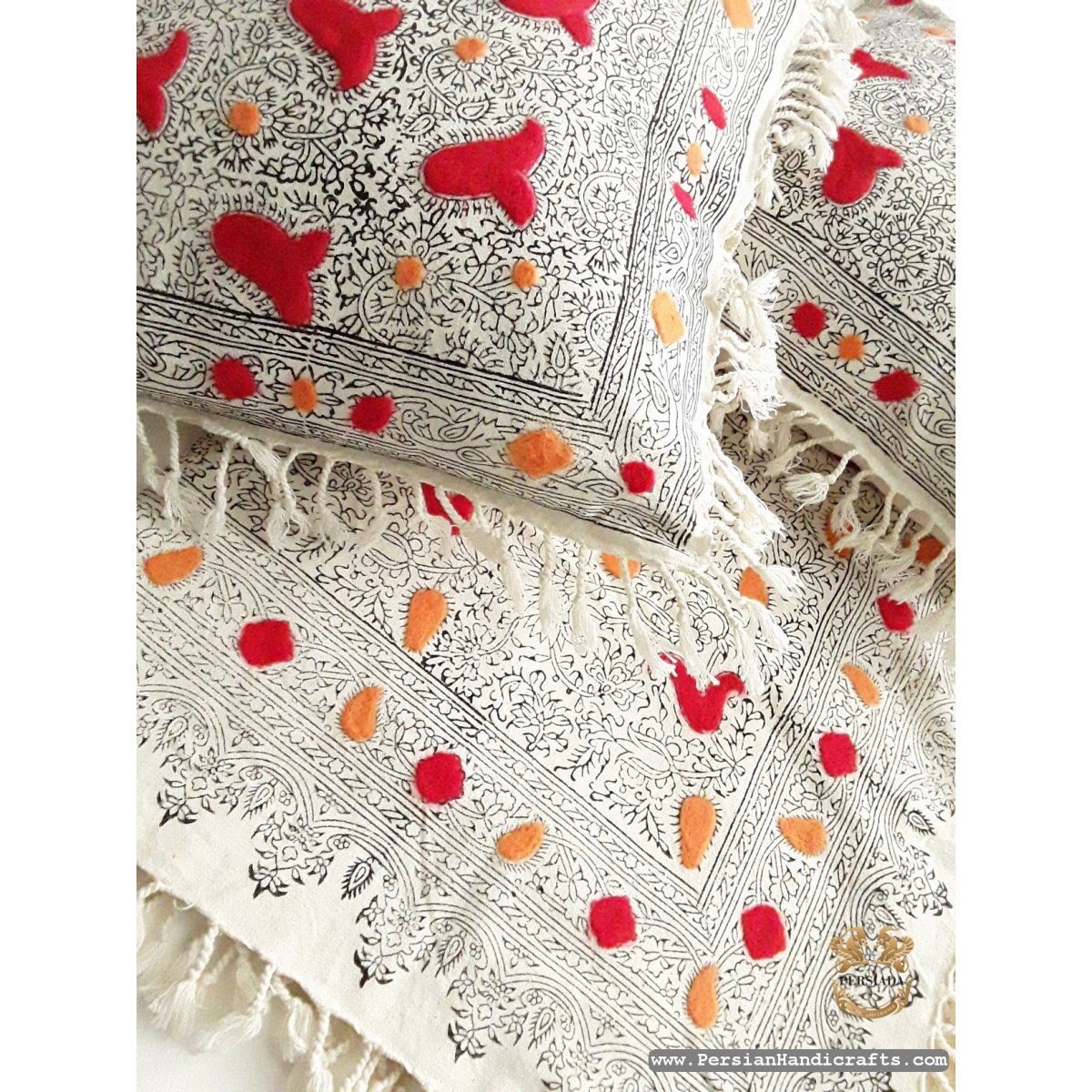 Cushion Cover Tablecloth | Handmade Organic Cotton | PHGH618-Persian Handicrafts