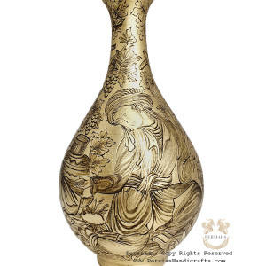 Antique Style Liquor Decanter | Miniature on Brass Handgraved Ghalamzani | PHGL702