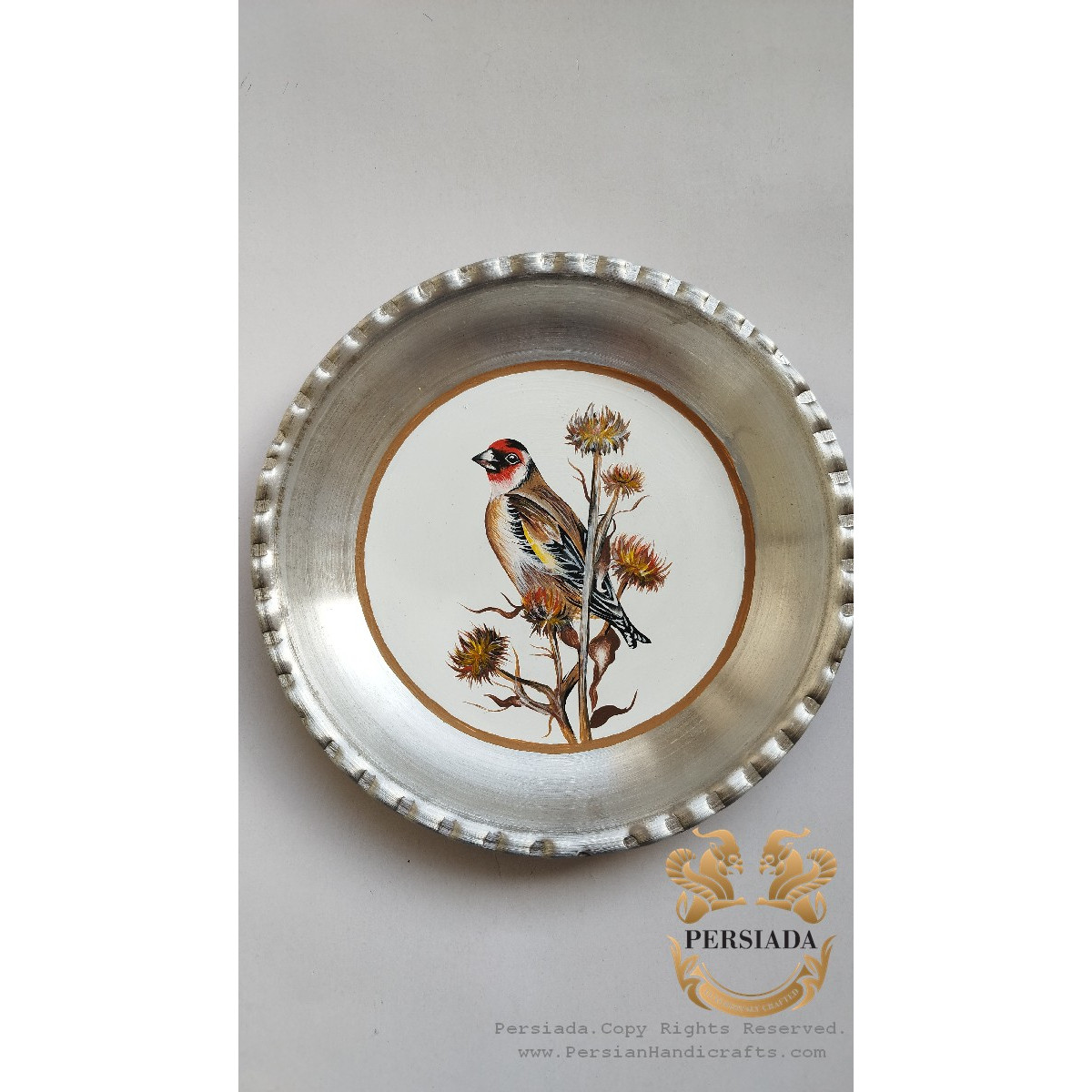Wall Plate | Painting  On Metal | PWD1002-Persiada Persian Handicrafts
