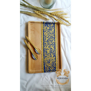 Tray Spoon Set | Painting  On Wood | PWD1004-Persiada Persian Handicrafts