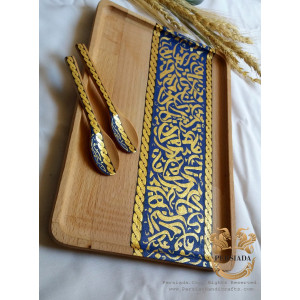 Tray Spoon Set | Painting  On Wood | PWD1004-Persiada Persian Handicrafts