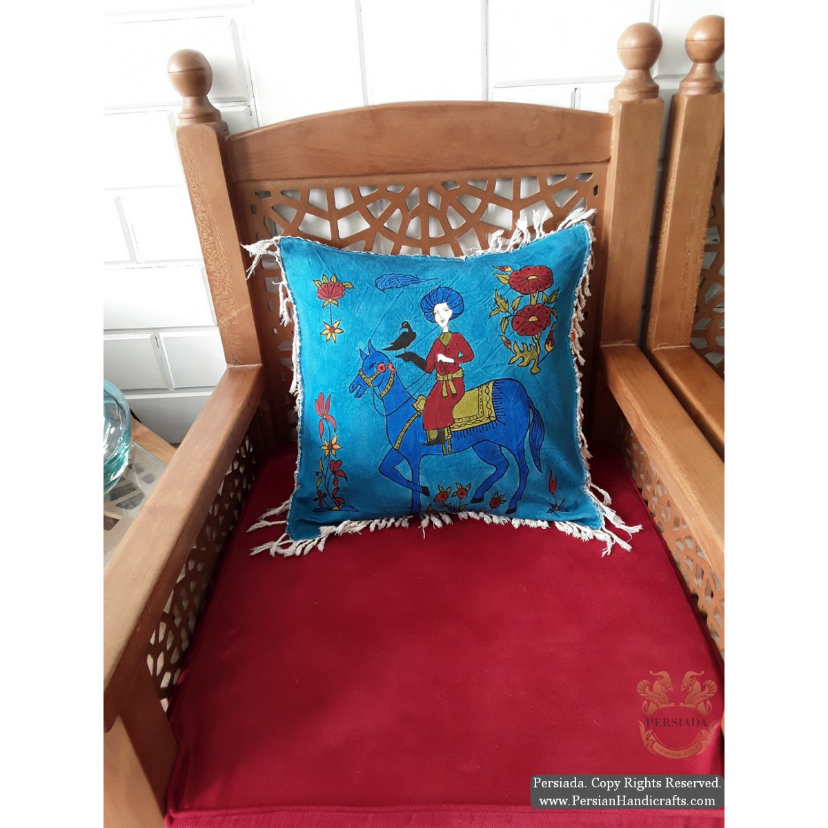 Cushion Cover | Hand Painting Ghalamkar | HCC101-Persian Handicrafts
