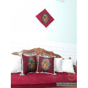 Cushion Cover | Hand Painting Ghalamkar | HCC101-Persian Handicrafts