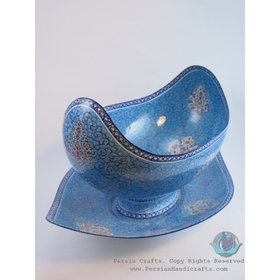 Enamel (Minakari) Kashkool Candy Dish & Plate - PE1101 Enamel (Minakari) Kashkool Candy Dish & Plate - PE1101