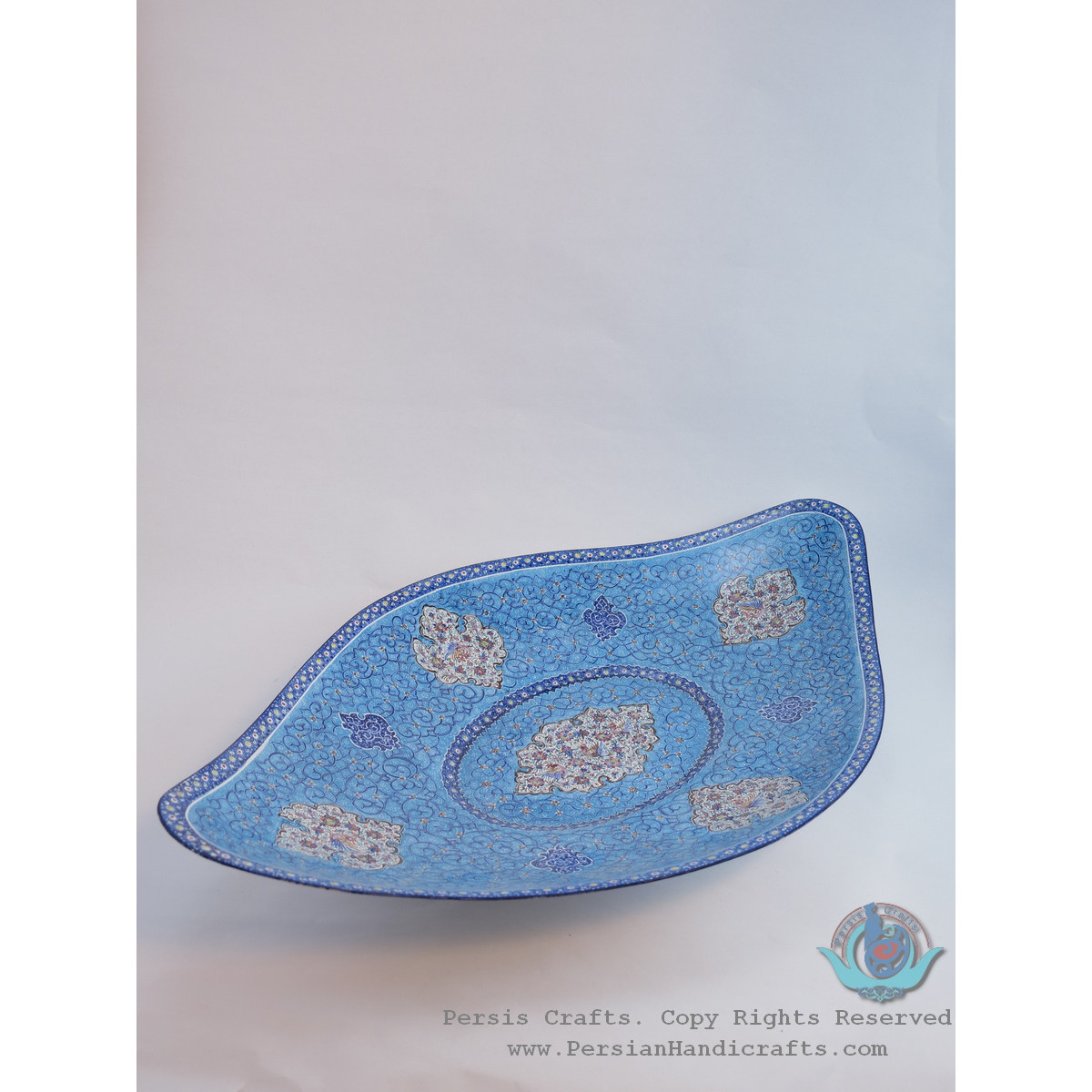 Enamel (Minakari) Kashkool Candy Dish & Plate - PE1101-Persian Handicrafts