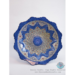 Enamel (Minakari) Pedestal Cookie Platter - PE1103-Persian Handicrafts