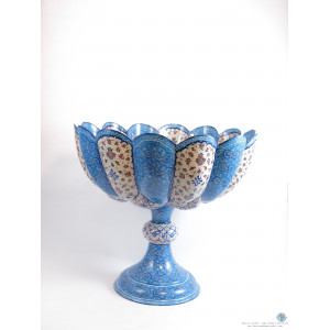Enamel (Minakari) Pedestal Compote Candy Dish - PE1104-Persian Handicrafts