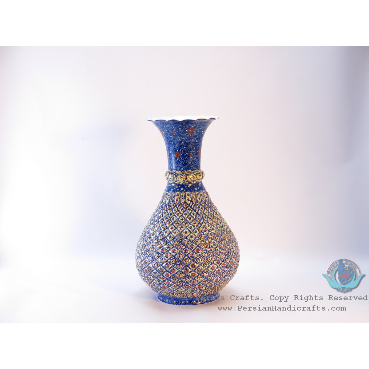 Enamel (Minakari)  Eslimi Flower Vase - PE1111-Persian Handicrafts