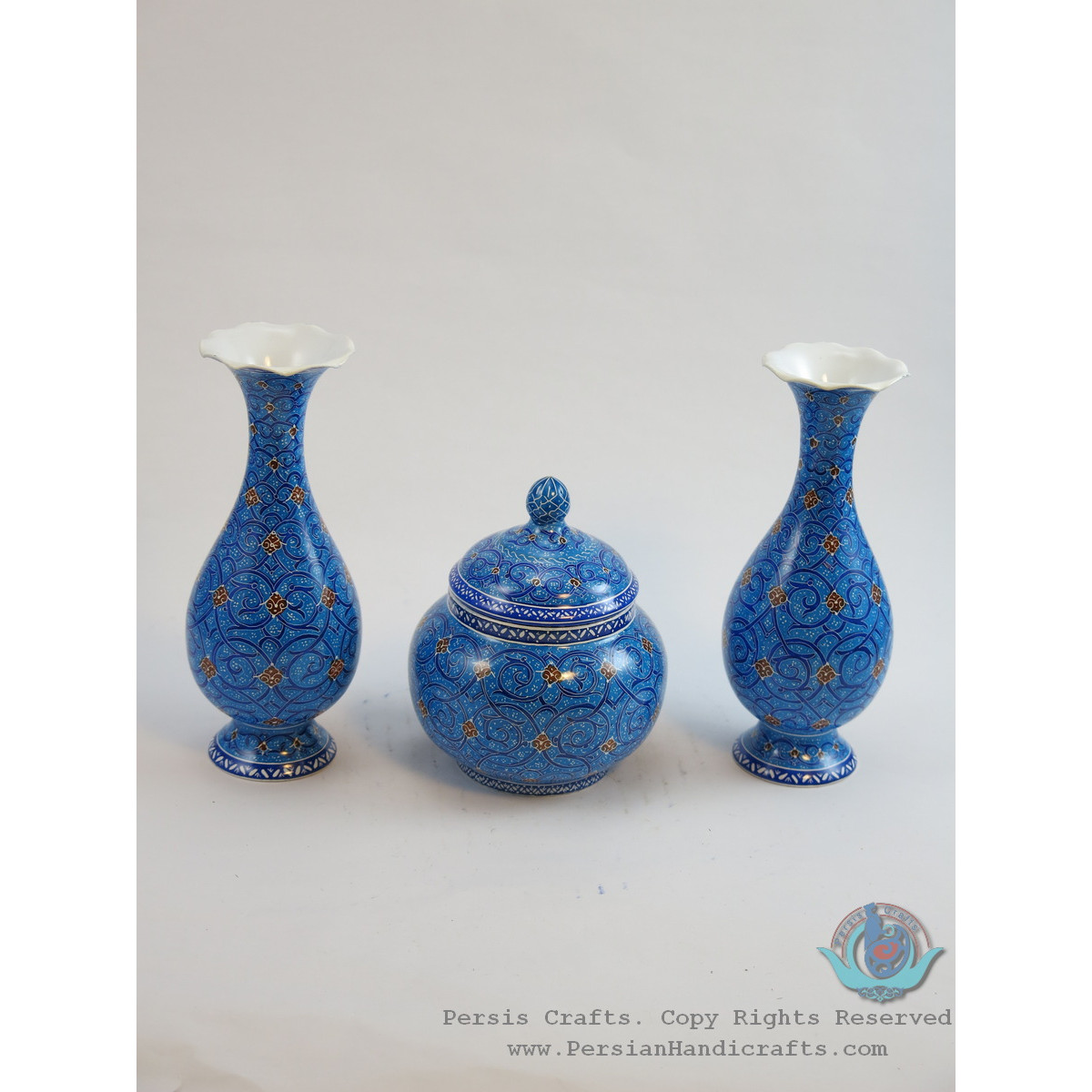 Enamel (Minakari)  Eslimi Flower Vase - PE1113-Persian Handicrafts