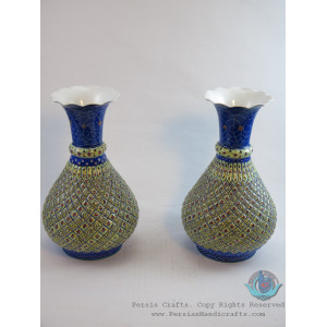 Enamel (Minakari)  Eslimi Flower Vase - PE1114-Persian Handicrafts