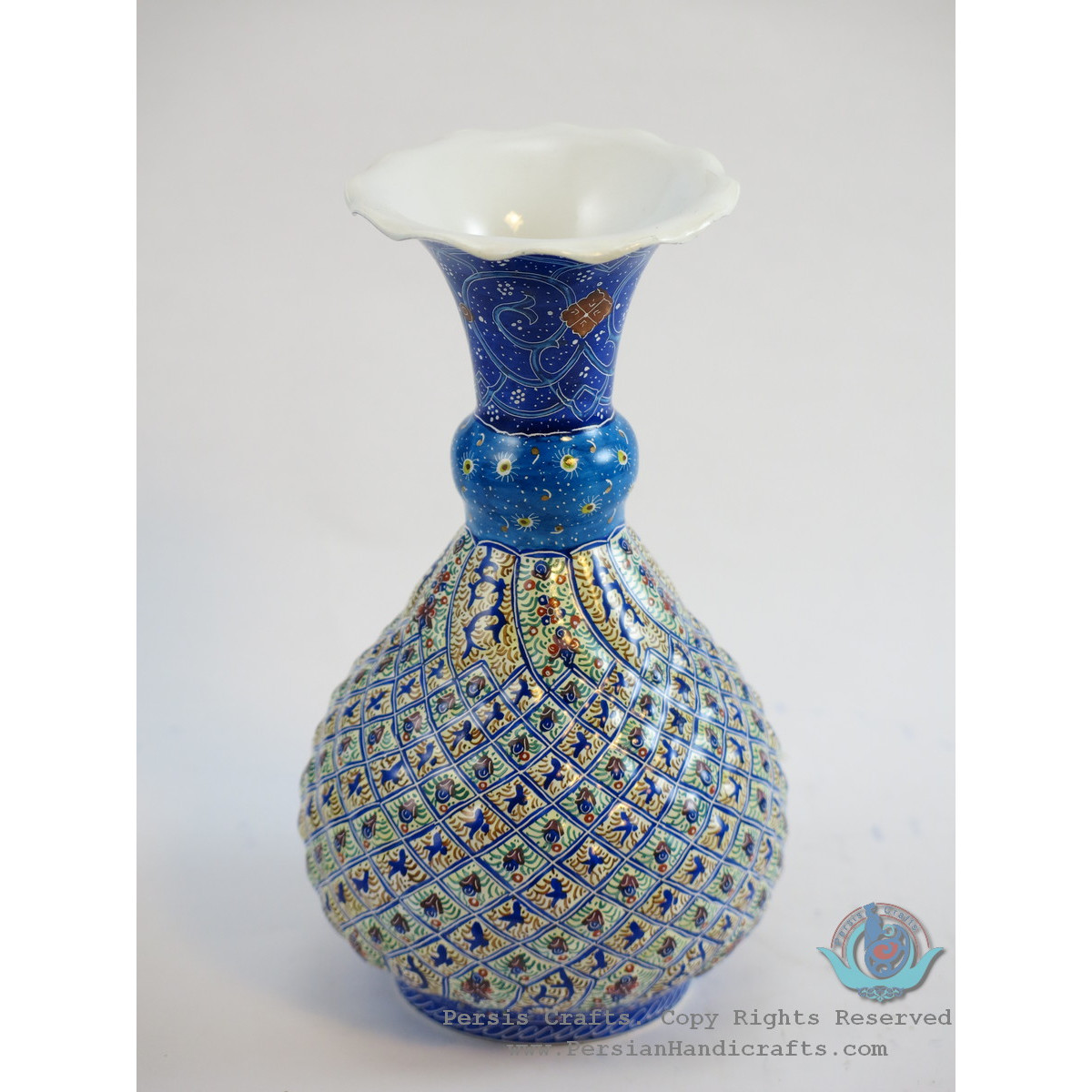Enamel (Minakari)  Eslimi Flower Vase - PE1115-Persian Handicrafts