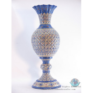 Enamel (Minakari)  Eslimi Pedestal Flower Vase - PE1119-Persian Handicrafts