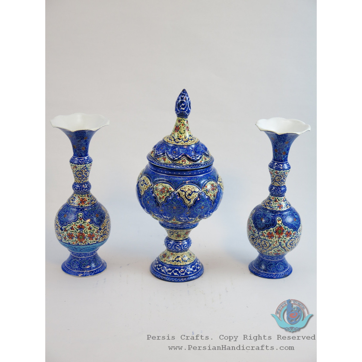 Enamel (Minakari)  Eslimi Flower Vase - PE1124-Persian Handicrafts