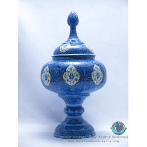 Enamel (Minakari) Eslimi Pedestal Candy Dish - PE1128-Persian Handicrafts