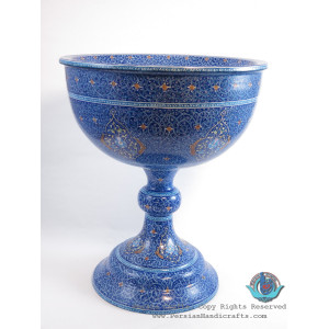Enamel (Minakari) Eslimi Pedestal Candy/Nuts Bowl - PE1137-Persian Handicrafts