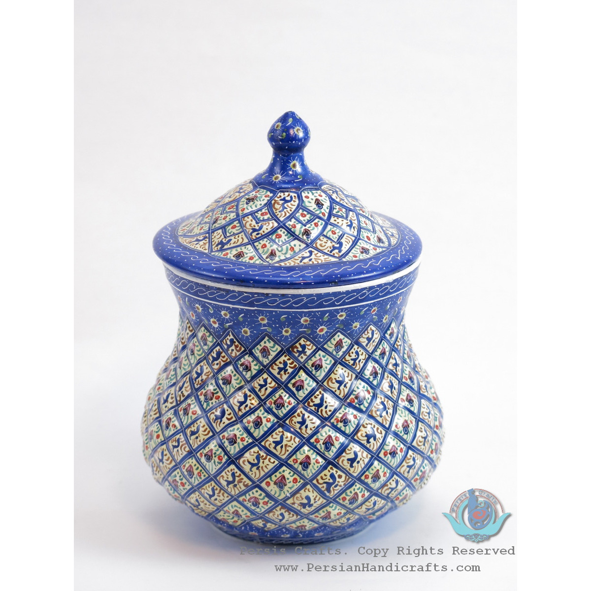 Enamel (Minakari) Eslimi Toranj Candy Dish - PE1144-Persian Handicrafts