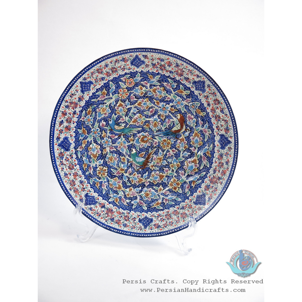 Enamel (Minakari) Wall Hanging Plate - PE1147-Persian Handicrafts