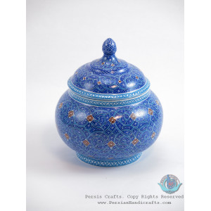 Enamel (Minakari)  Eslimi Sugar Pot/Candy Dish - PE1148-Persian Handicrafts