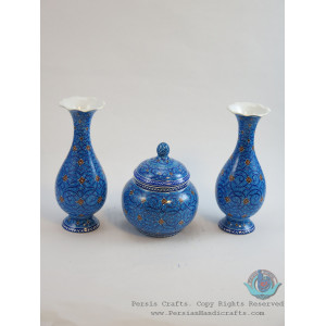 Enamel (Minakari)  Eslimi Sugar Pot/Candy Dish - PE1148-Persian Handicrafts