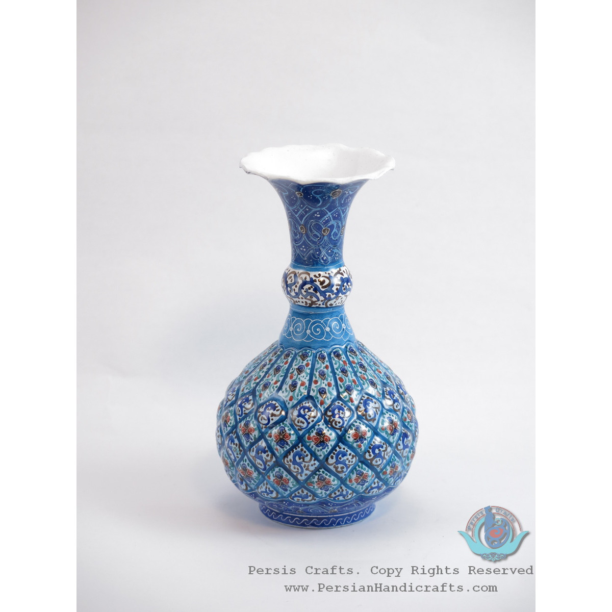 Enamel (Minakari)  Eslimi Flower Vase - PE1151-Persian Handicrafts