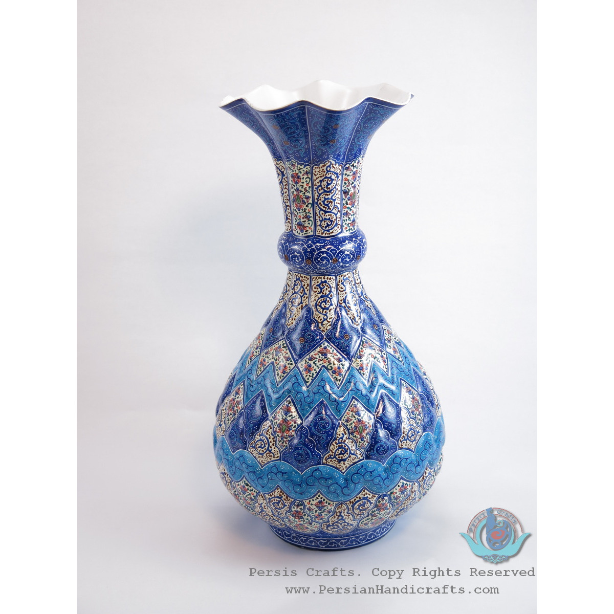 Enamel (Minakari)  Eslimi Flower Vase - PE1152-Persian Handicrafts