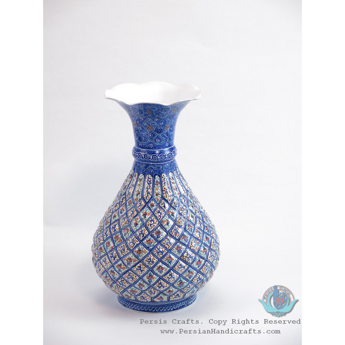 Enamel (Minakari)  Eslimi Flower Vase - PE1153-Persian Handicrafts