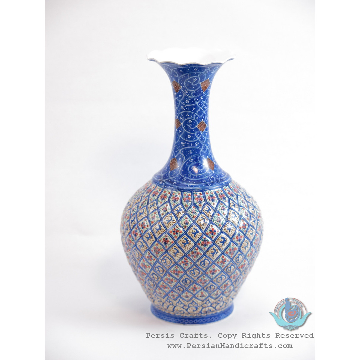 Enamel (Minakari)  Eslimi Flower Vase - PE1154-Persian Handicrafts