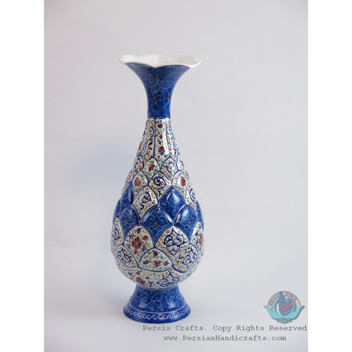 Enamel (Minakari)  Eslimi Flower Vase - PE1157-Persian Handicrafts