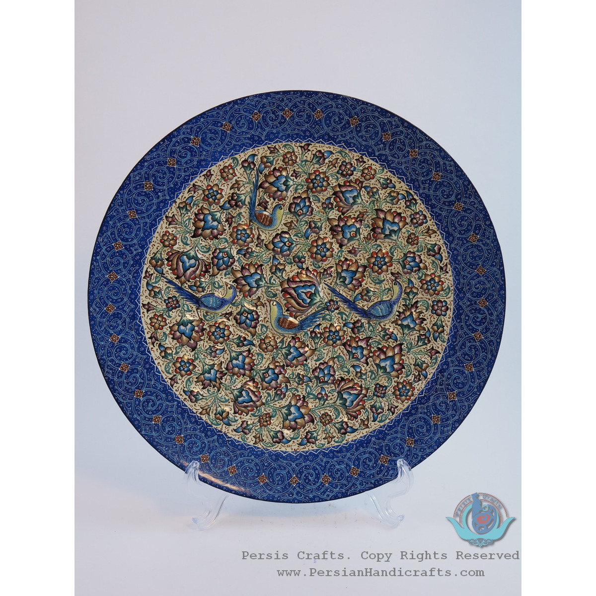 Enamel (Minakari) Wall Hanging Plate - PE1169-Persian Handicrafts