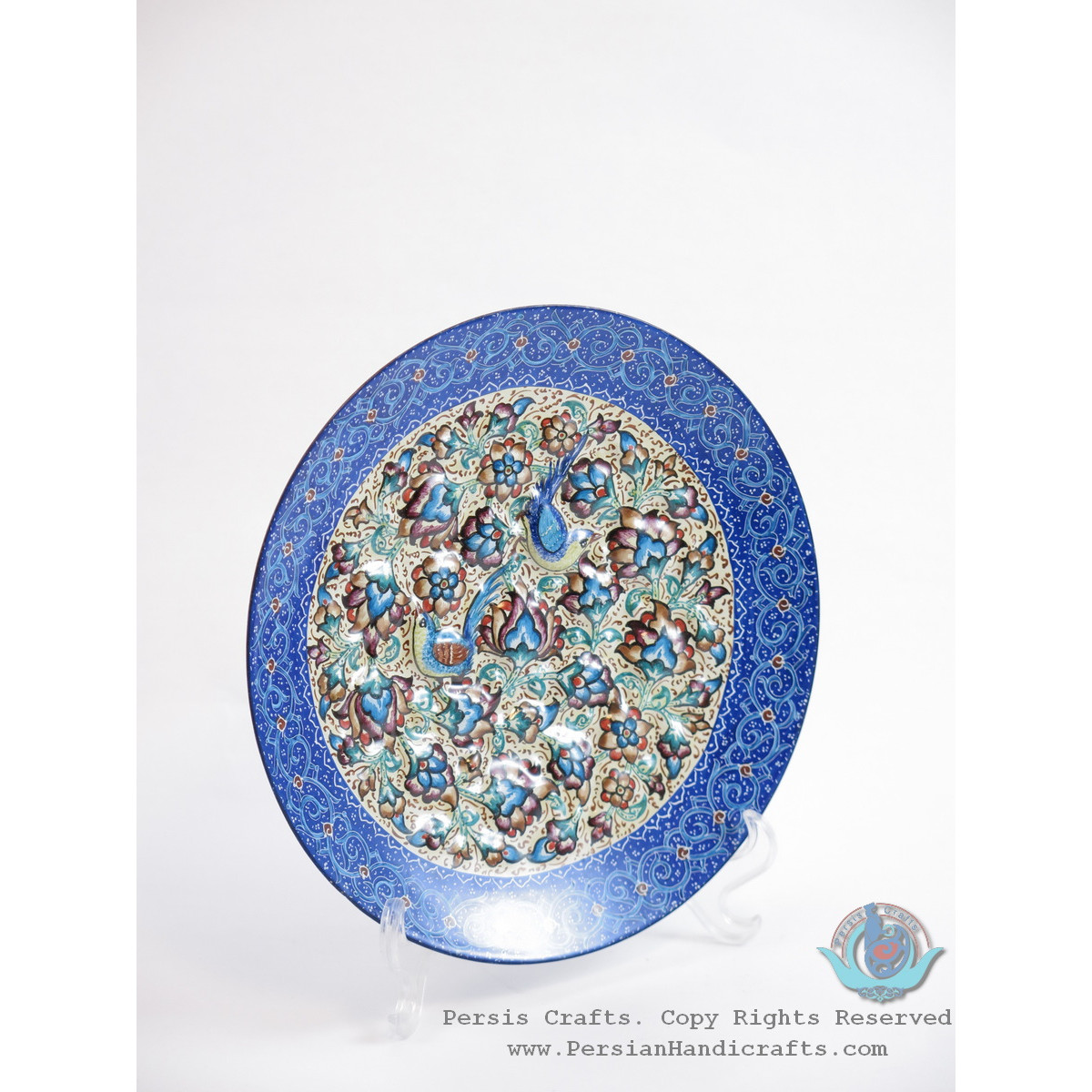 Enamel (Minakari) Wall Hanging Plate - PE1178-Persian Handicrafts