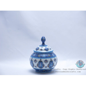 Enamel (Minakari) Eslimi Sugar Pot/Candy Dish - PE1180-Persian Handicrafts
