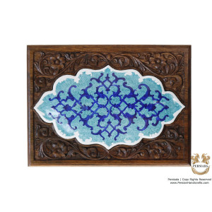 Handgraved Wooden Box - Minakari on Detachable Lid | PE4103-Persian Handicrafts