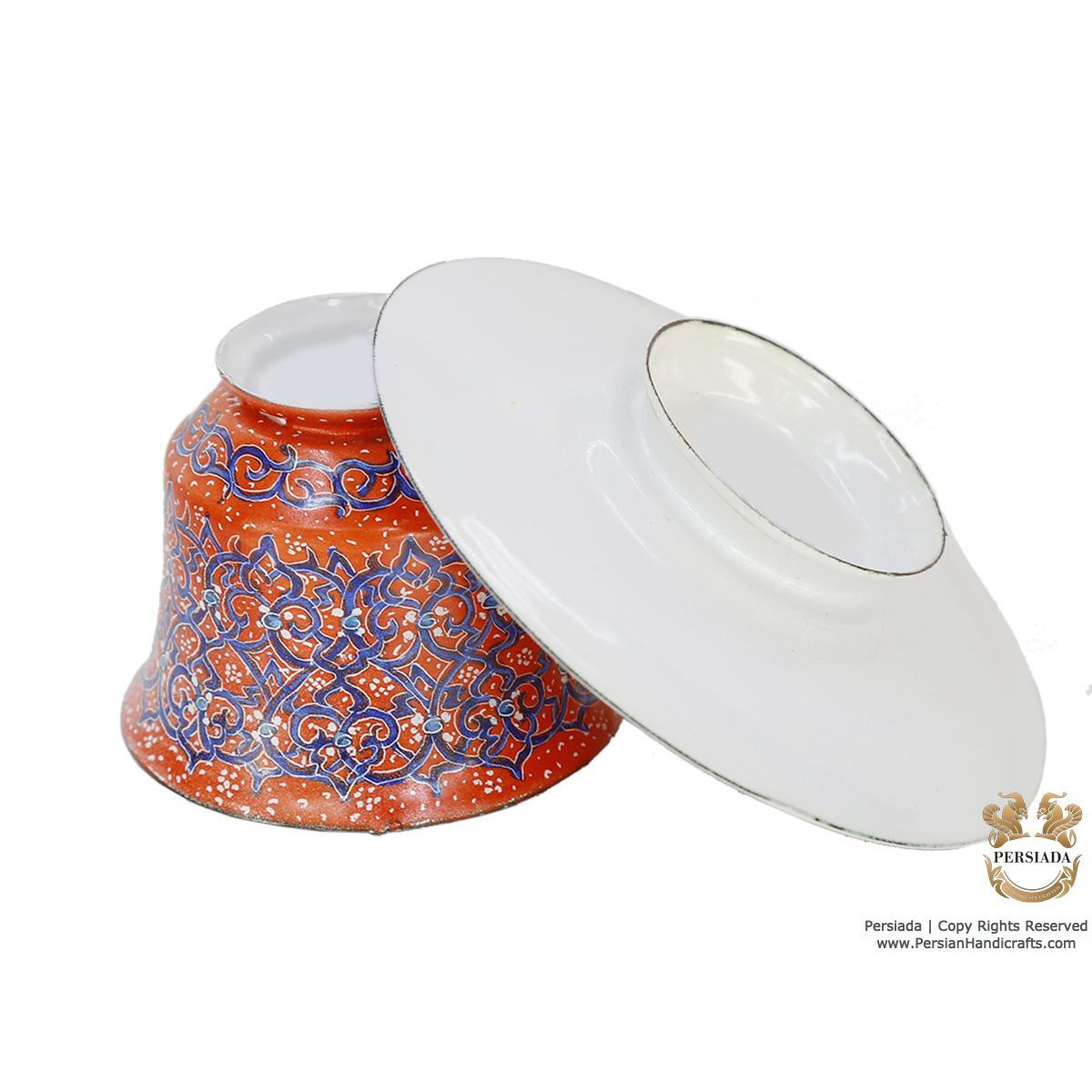 Tea Cup & Saucer Set - Enamel Minakari | PE4104-Persian Handicrafts