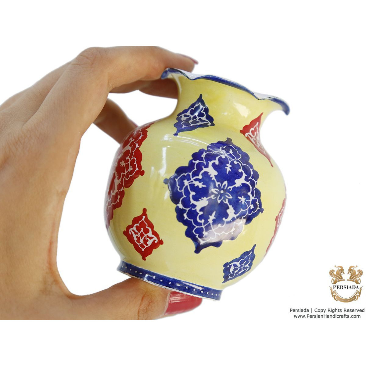 Mini Flower Vase - Enamel Minakari | PE4111-Persian Handicrafts