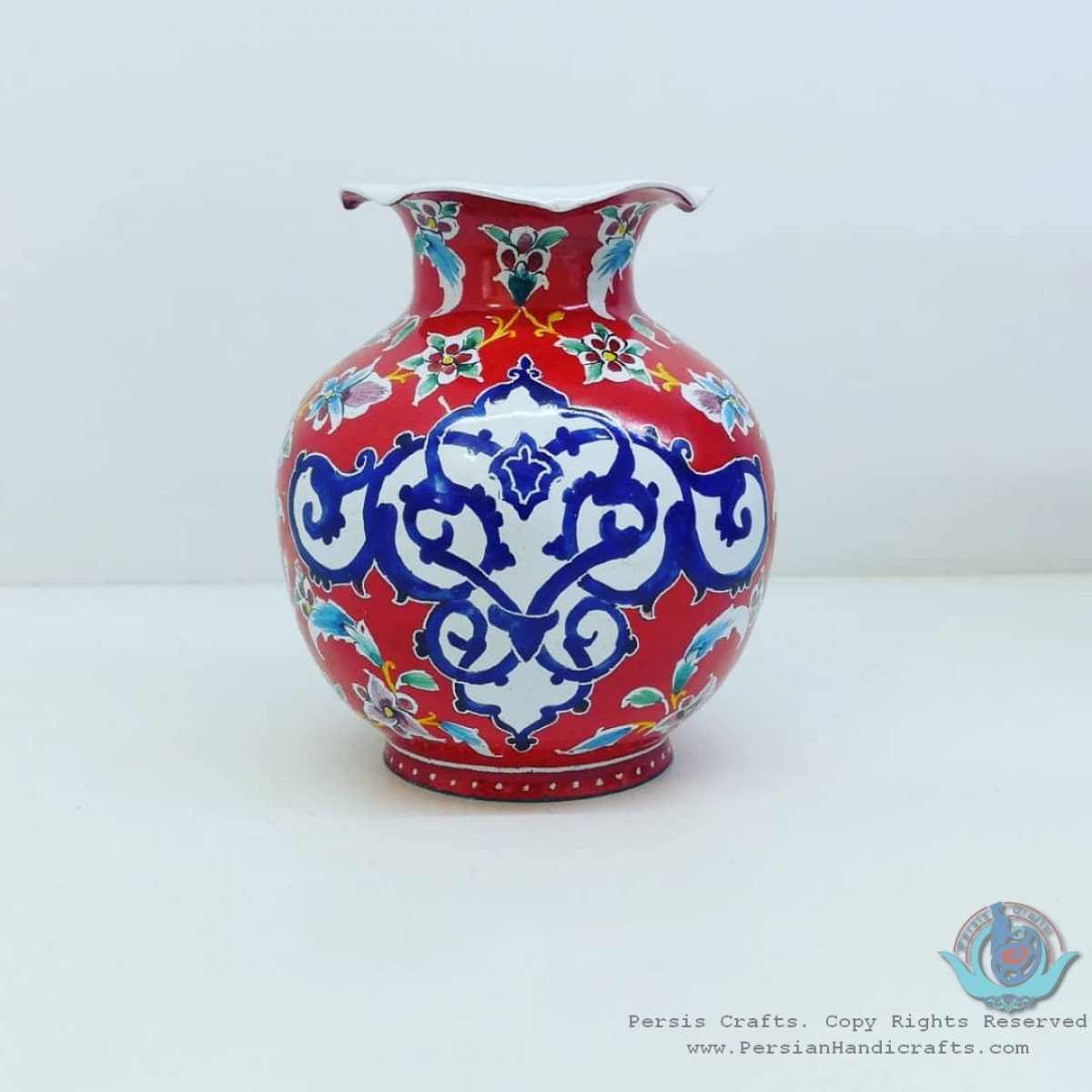 Enamel Minakari Flower Vase - PE1002-Persian Handicrafts