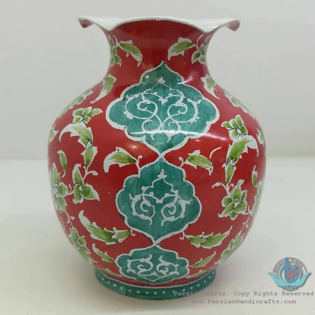 Enamel Minakari Flower Vase - PE1004-Persian Handicrafts