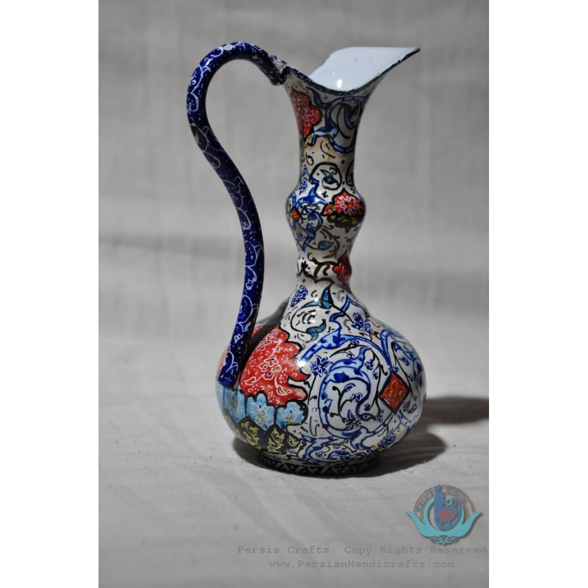 Enamel Minakari Small Cruet Saucer - PE1011-Persian Handicrafts