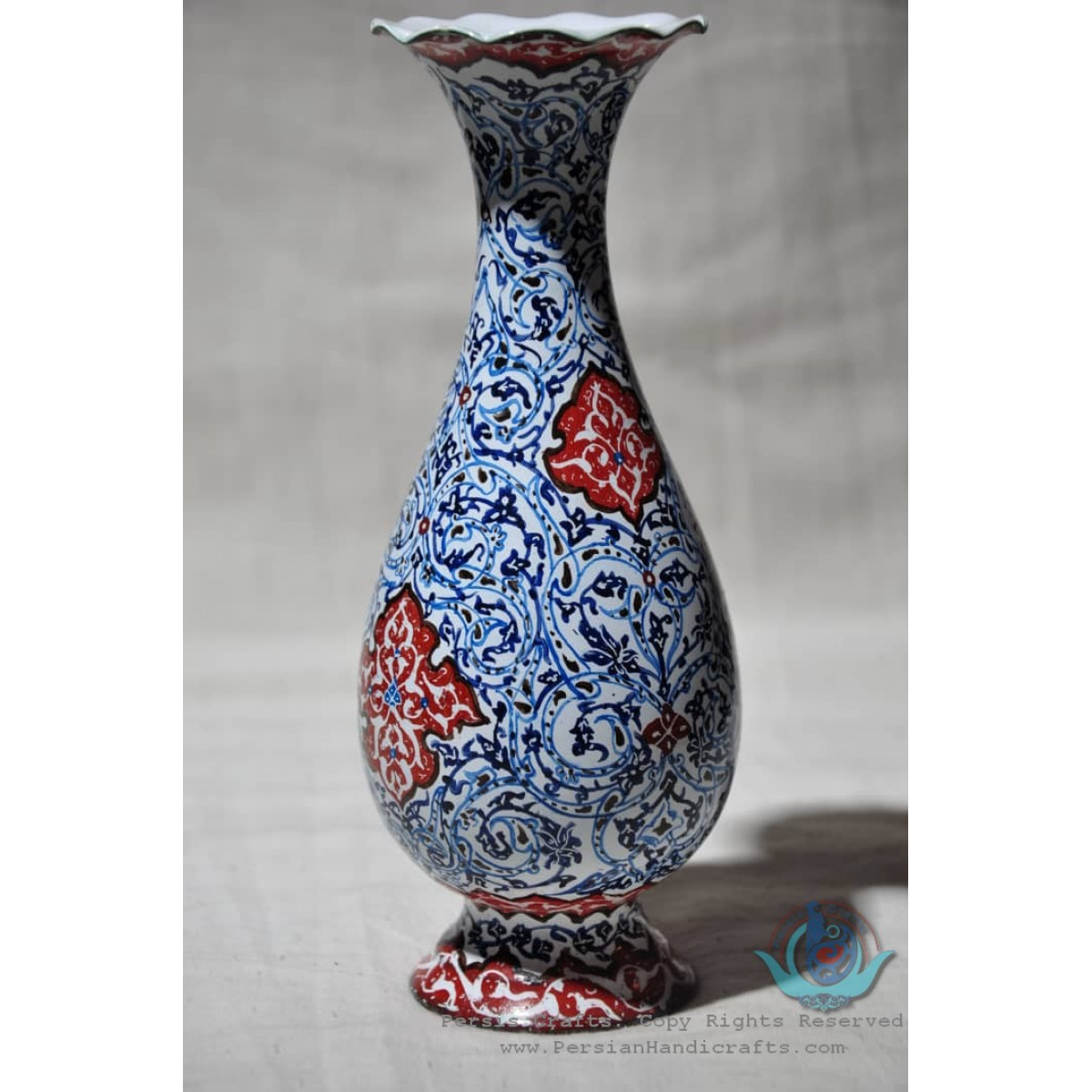 Enamel Minakari Flower Vase - PE1012-Persian Handicrafts