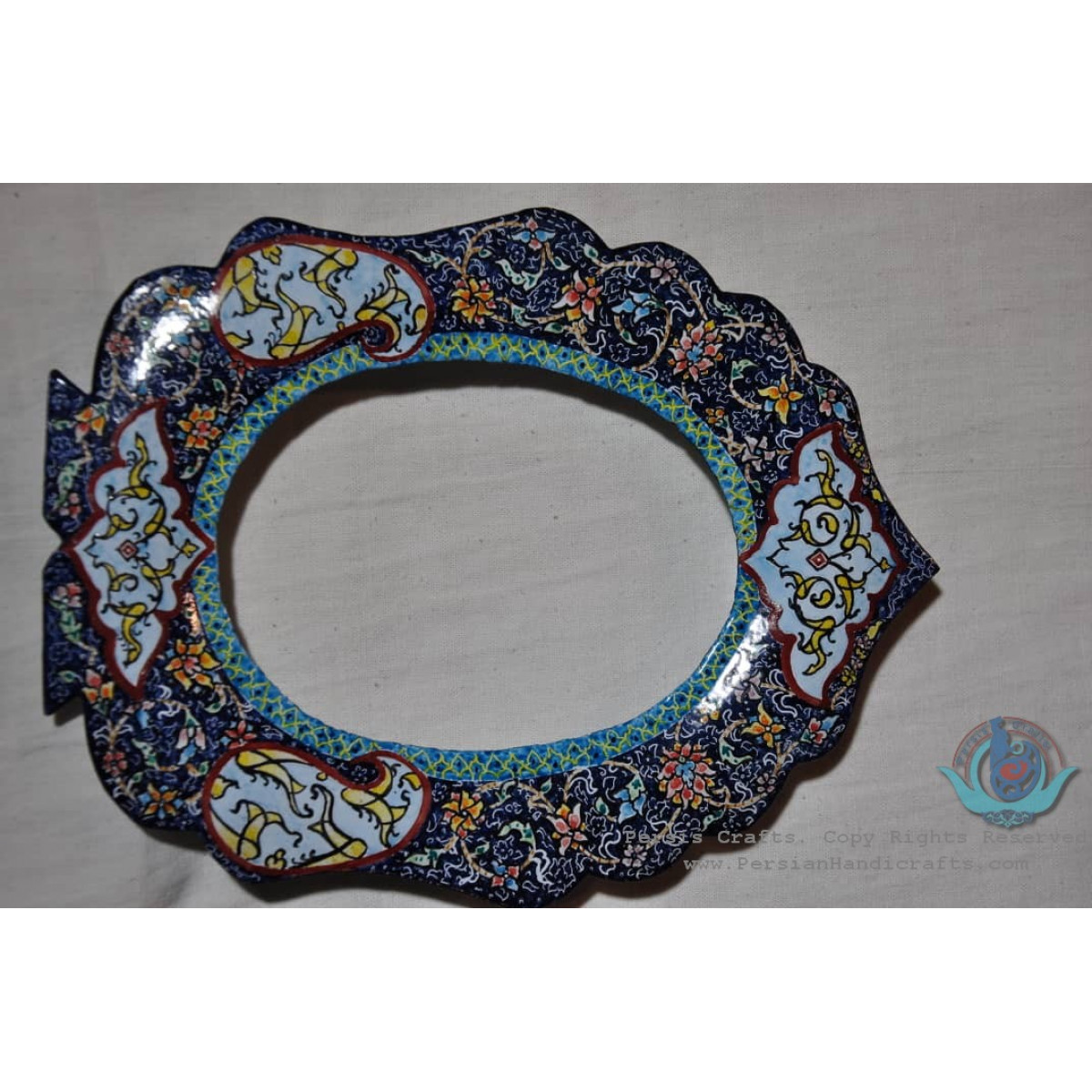 Enamel Minakari Mirror Frame	- PE1013-Persian Handicrafts