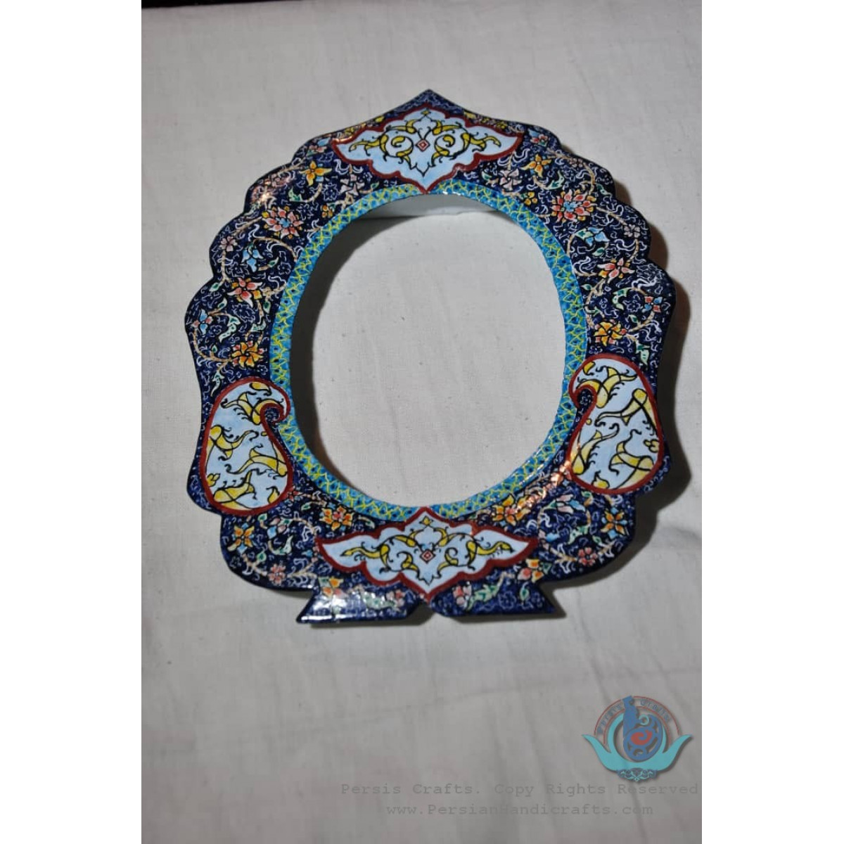 Enamel Minakari Mirror Frame	- PE1013-Persian Handicrafts