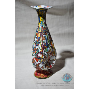 Enamel Minakari Flower Vase - PE1014-Persian Handicrafts