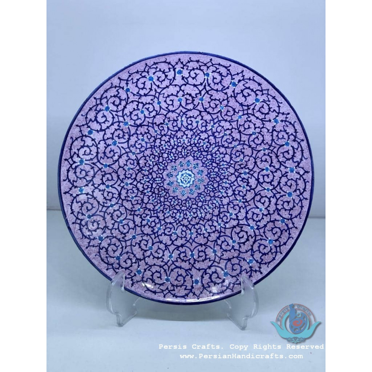 Enamel (Minakari) Wall Hanging Plate - PE1018-Persian Handicrafts
