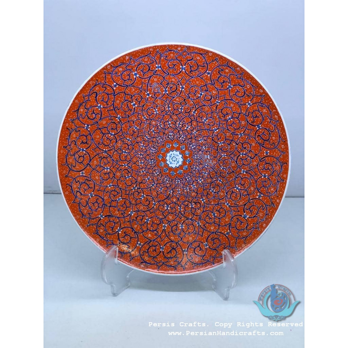 Enamel (Minakari) Wall Hanging Plate - PE1019-Persian Handicrafts